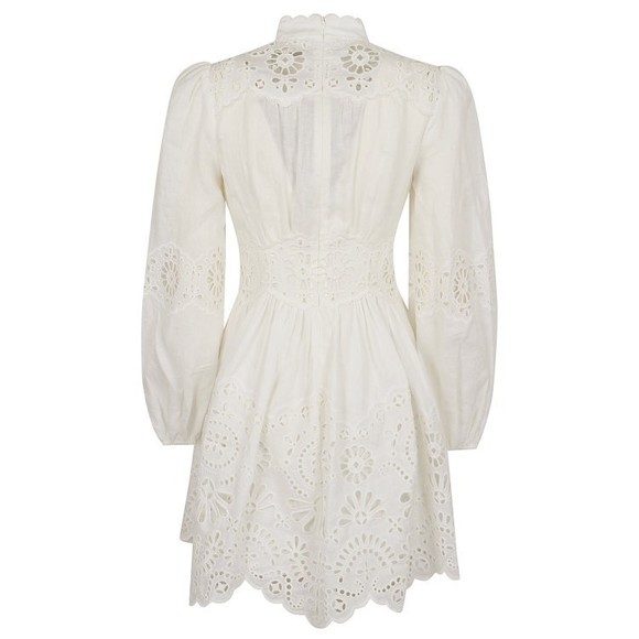 Zimmermann Fitted Linen Mini Dress With Puff Sleeves - NWT - Picture 2 of 2